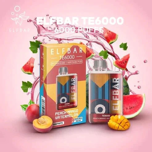 Elf Bar Te6000 Peach Mango Watermelon 6000 Puffs