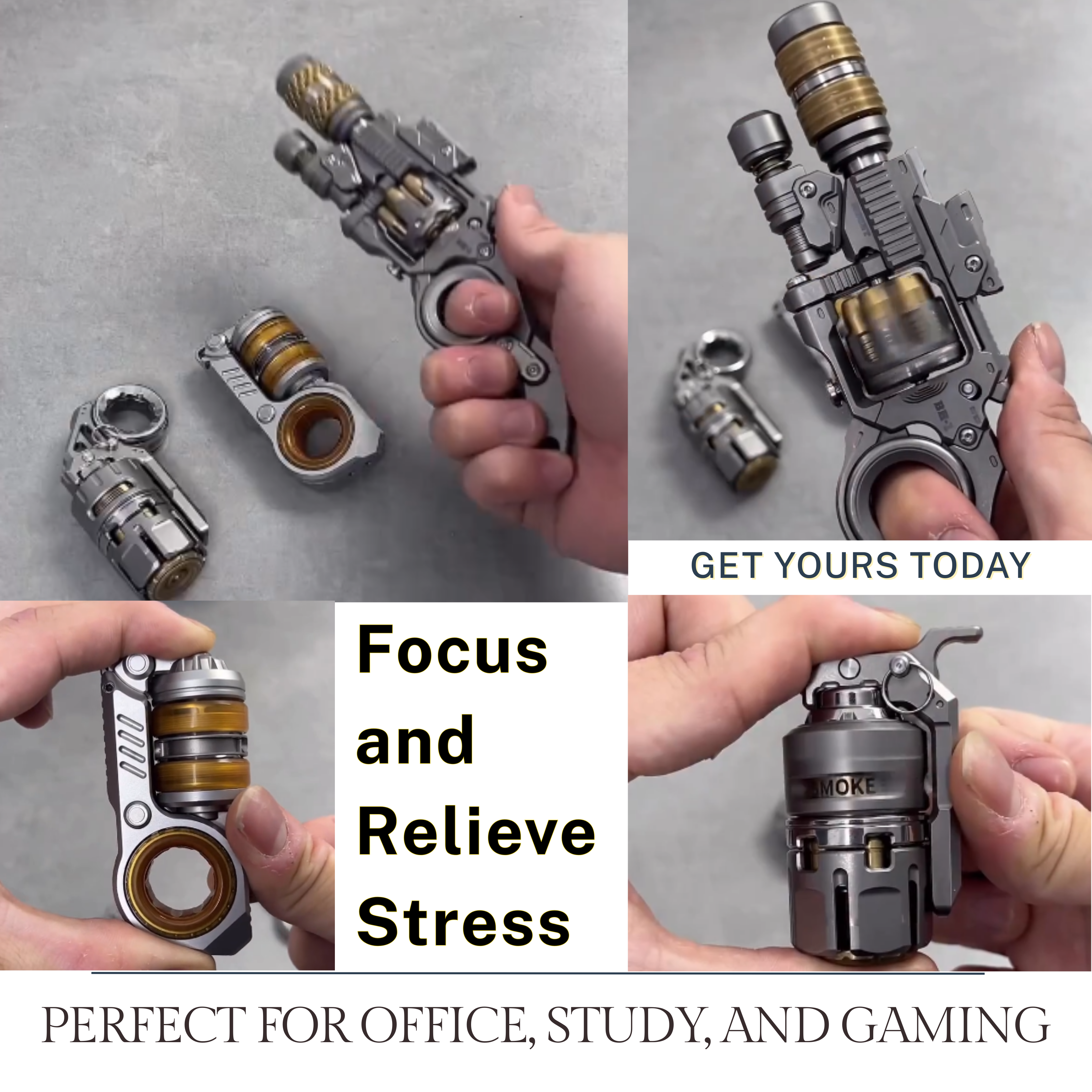 Steampunk Metal Trigger Fidget Spinner – Premium EDC Stress-Relief Toy