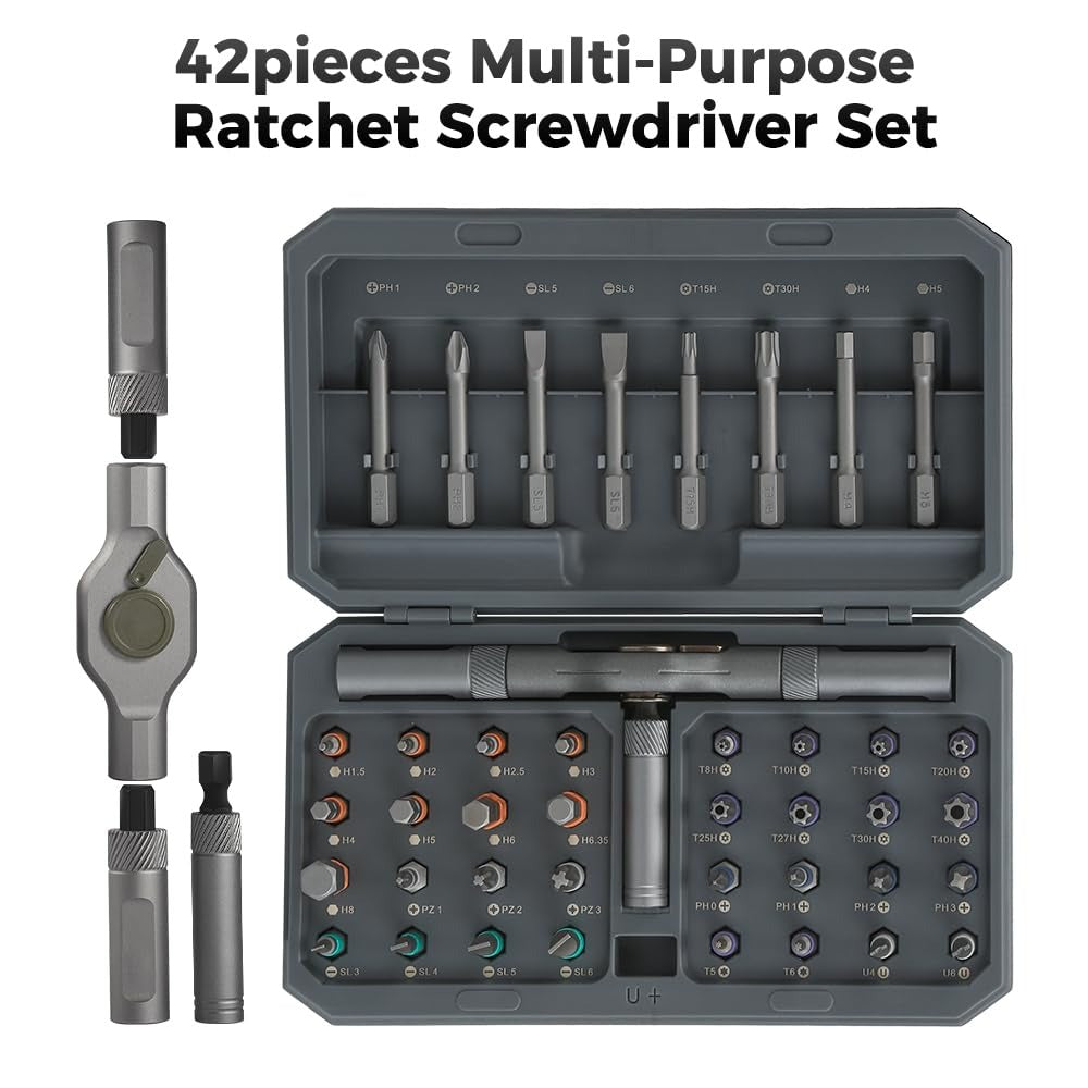 42 in 1 Magnetic Ratchet Screwdriver Set