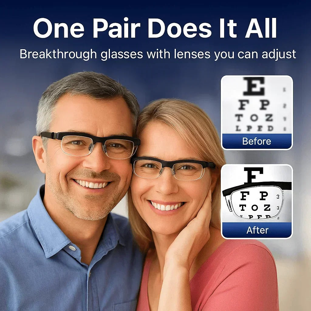 ADJUSTABLE FOCUS GLASSES NEAR AND FAR SIGHT