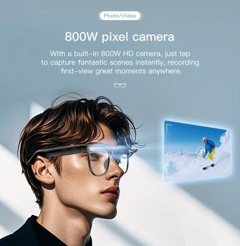 Camera Smart Glasses | AI Smart Glasses With Real-Time Translation & Object Recognition | Open-Ear Audio.