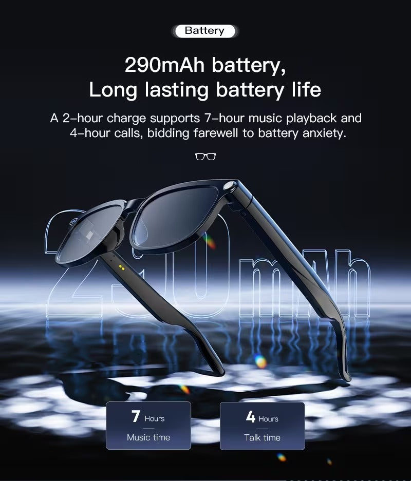 Camera Smart Glasses | AI Smart Glasses With Real-Time Translation & Object Recognition | Open-Ear Audio.