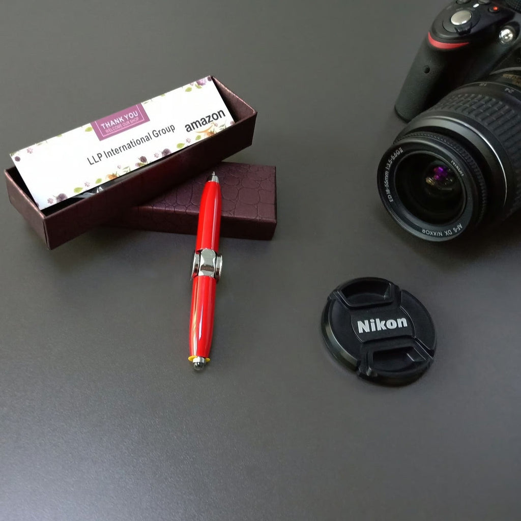 Fidget Spinning Pen with LED Light (4 Pens)