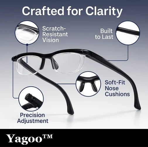 ADJUSTABLE FOCUS GLASSES NEAR AND FAR SIGHT