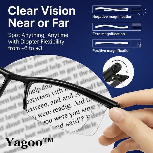 ADJUSTABLE FOCUS GLASSES NEAR AND FAR SIGHT